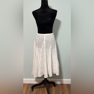 Vintage CP SHADES Women’s White Linen Fanny Midi Skirt - XS